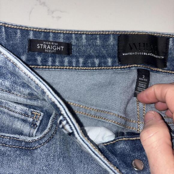 -White House Black Market- High- Rise Straight Leg, Sculpt Jeans, Size 2 - Picture 3 of 3